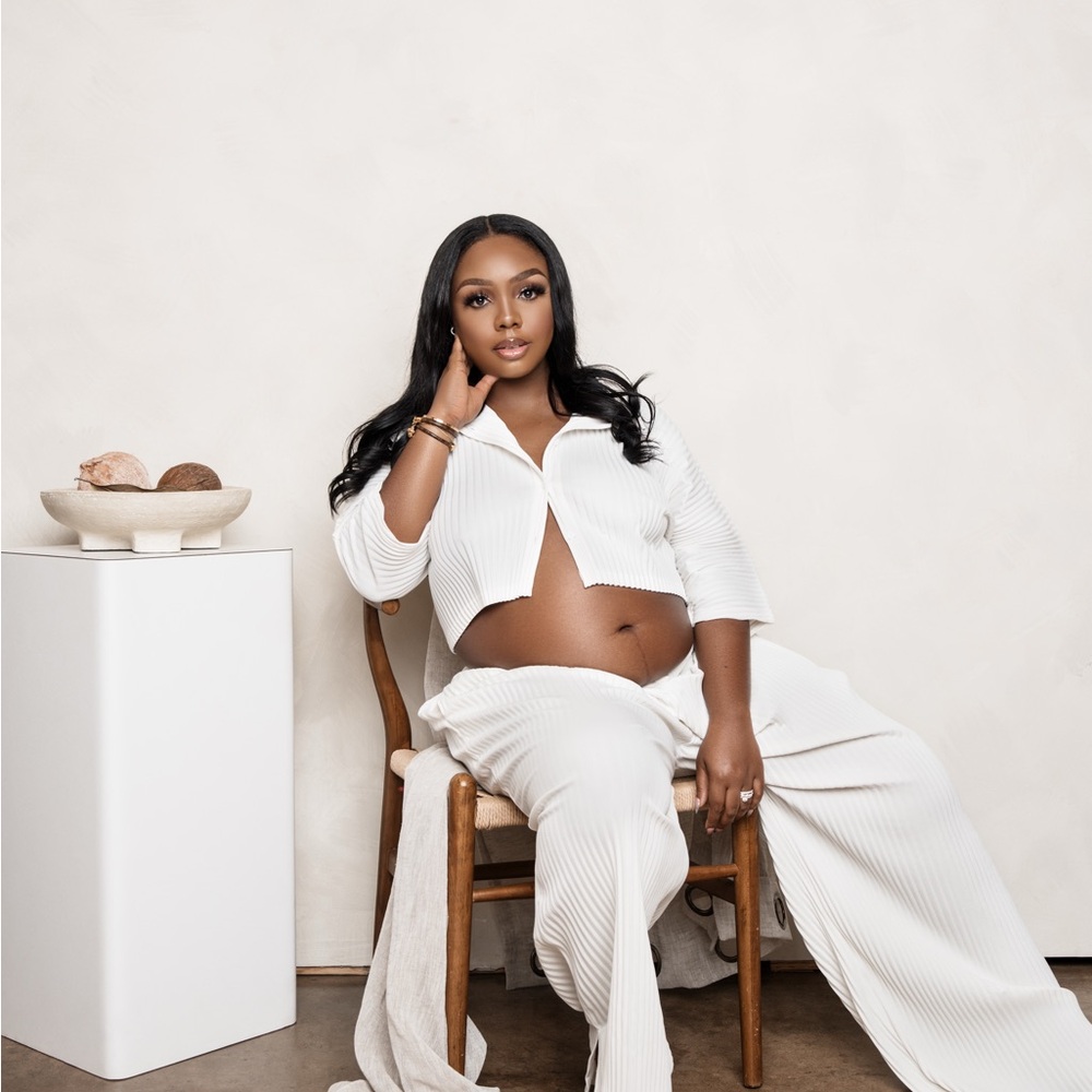 Pleated Cropped Shirt and pants
